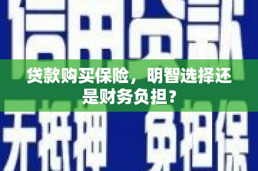 满州贷款购买保险，明智选择还是财务负担？