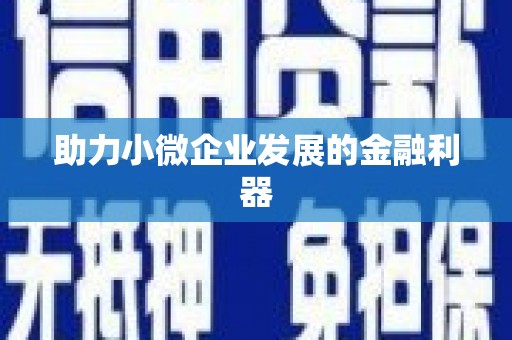 满州助力小微企业发展的金融利器