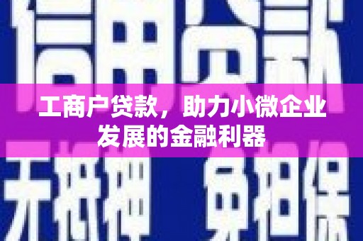 满州工商户贷款，助力小微企业发展的金融利器