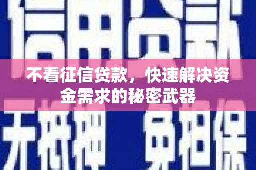 满州不看征信贷款，快速解决资金需求的秘密武器