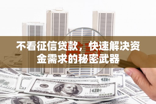 满州不看征信贷款，快速解决资金需求的秘密武器