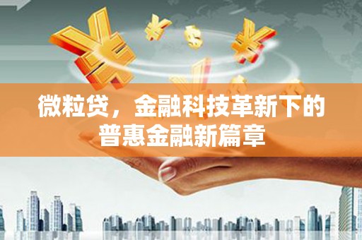 满州微粒贷，金融科技革新下的普惠金融新篇章